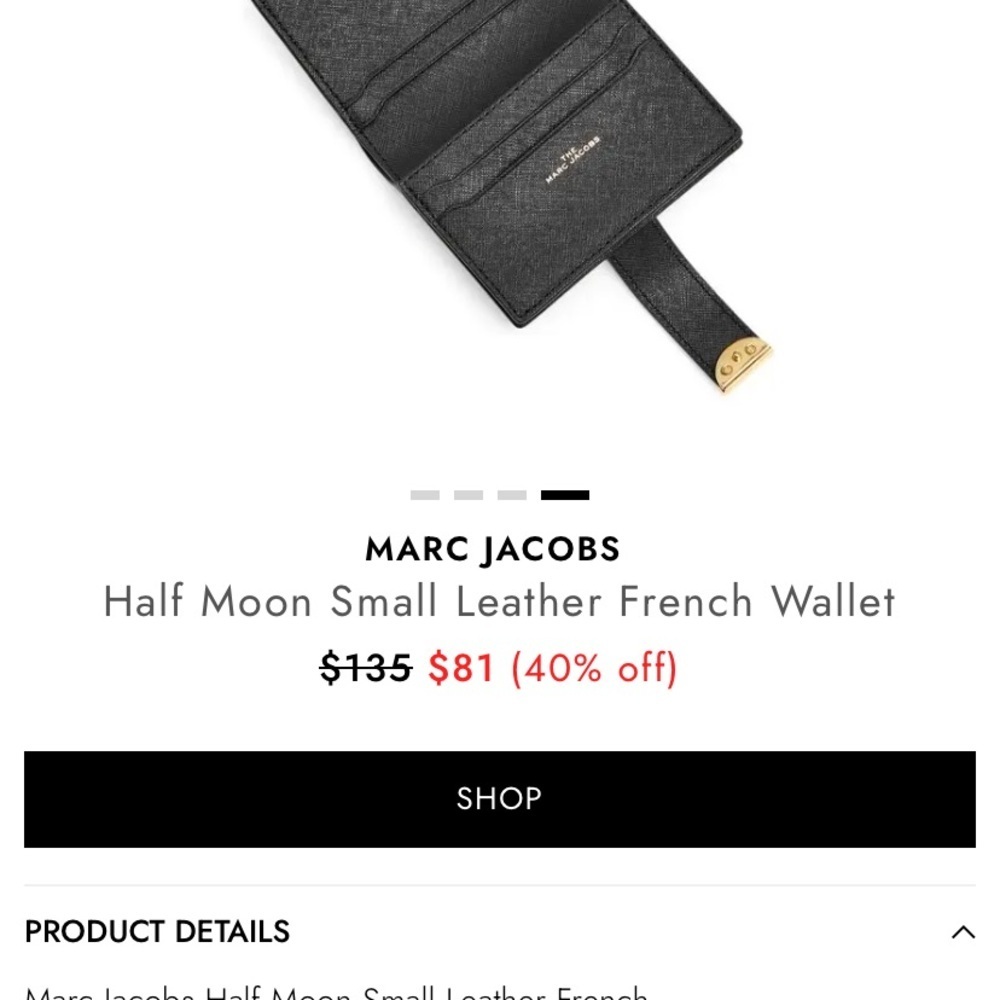 MARC JACOBS Half Moon Small Leather French Wallet - Picture 4 of 8